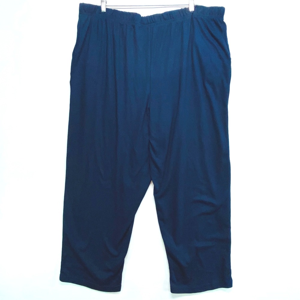 Roamans 3X Petite‎ Navy Blue Elastic Waist Pants Women's Casual Comfort 30/32 - Picture 9 of 14